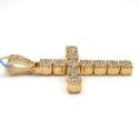 14k yellow gold cluster diamond cross 2.20ct 