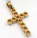 14k yellow gold cluster diamond cross 2.20ct 