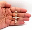 14k yellow gold cluster diamond cross 2.20ct 