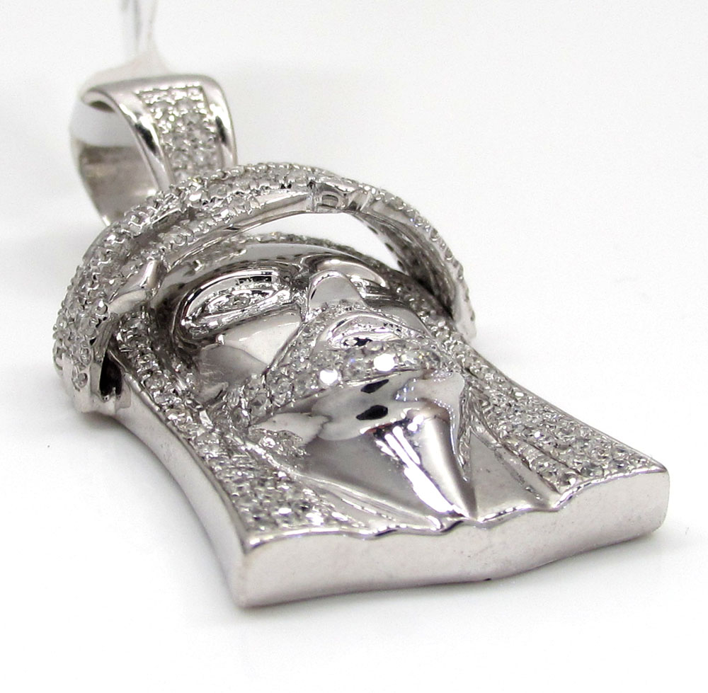 10k white or yellow gold jesus piece 3d face pendant 1.10ct