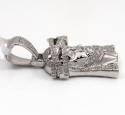 10k white or yellow gold jesus piece 3d face pendant 1.10ct