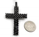 10k black gold blacked out diamond cross 15.00ct