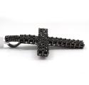 10k black gold blacked out diamond cross 15.00ct