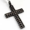 10k black gold blacked out diamond cross 15.00ct