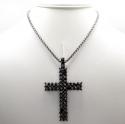 10k black gold blacked out diamond cross 15.00ct