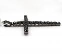 10k gold blacked out skinny diamond cross 11.89ct