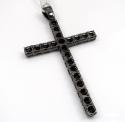 10k gold blacked out skinny diamond cross 11.89ct