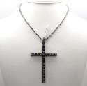 10k gold blacked out skinny diamond cross 11.89ct