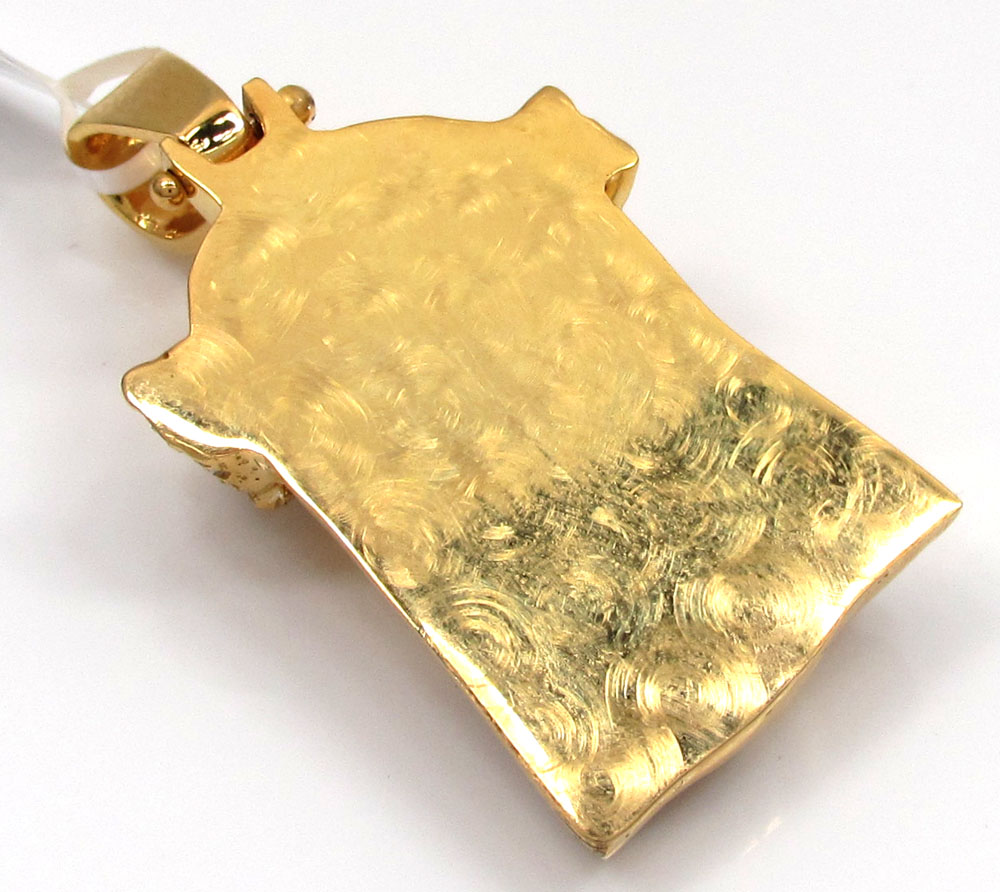 14k yellow gold jesus piece diamond pendant 2.50ct