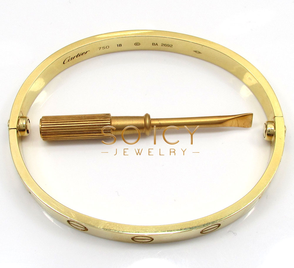 18k yellow gold bangle bracelet 18cm
