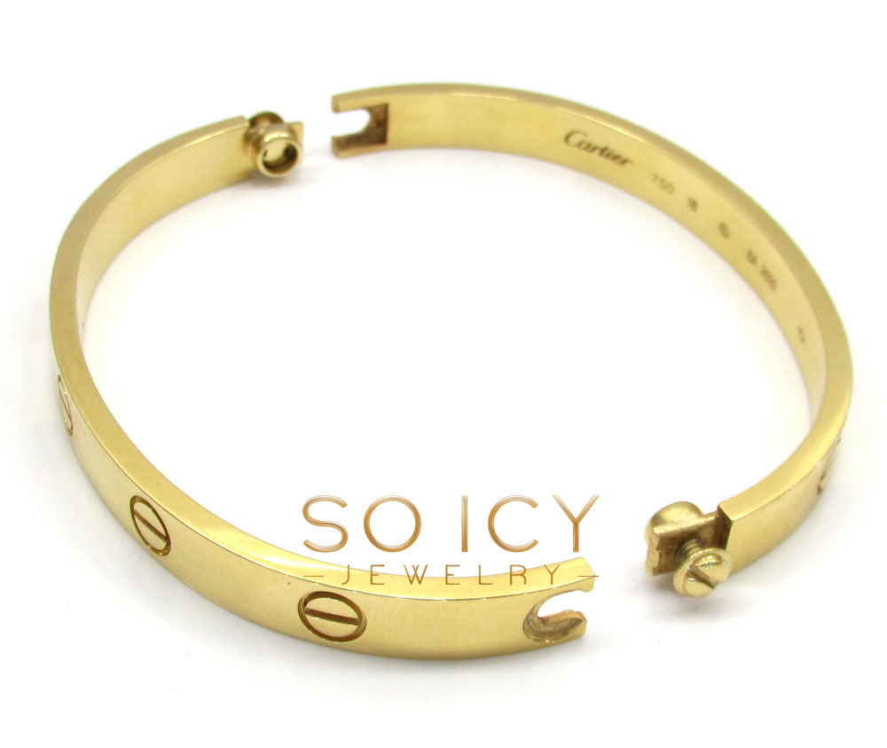 18k yellow gold bangle bracelet 18cm