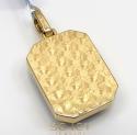 14k yellow gold blue sapphire diamond octagon pendant 0.76ct