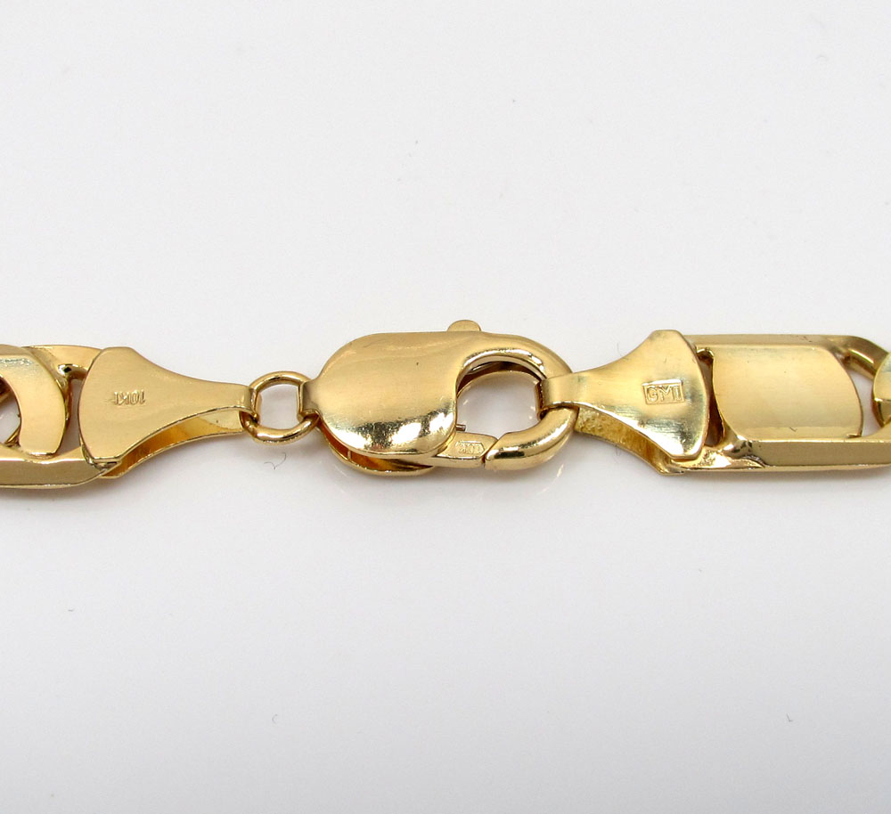 10k yellow gold solid tiger eye chain 24-30 inch 9.2mm - Image 4