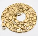 10k yellow gold solid tiger eye chain 24-30 inch 9.2mm