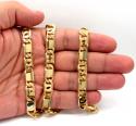 10k yellow gold solid tiger eye chain 24-30 inch 9.2mm