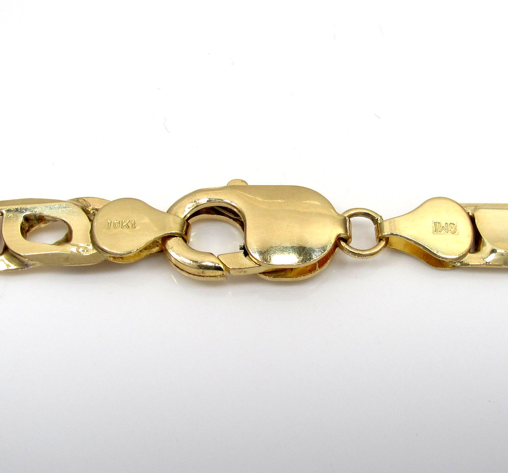 10k yellow gold solid tiger eye chain 24-30 inch 6.5mm  - Image 4