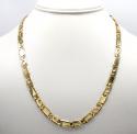 10k yellow gold solid tiger eye chain 24-30 inch 6.5mm 