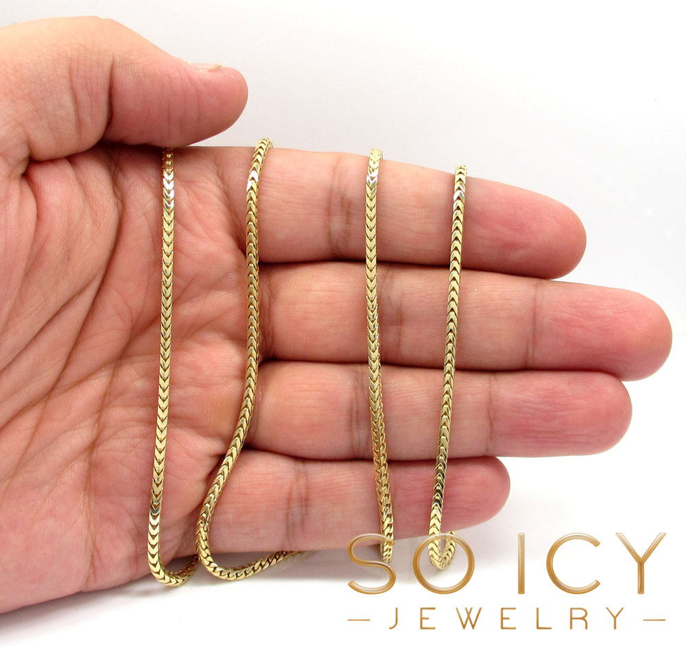 14k solid yellow gold franco chain 20-30 inch 2.3mm 