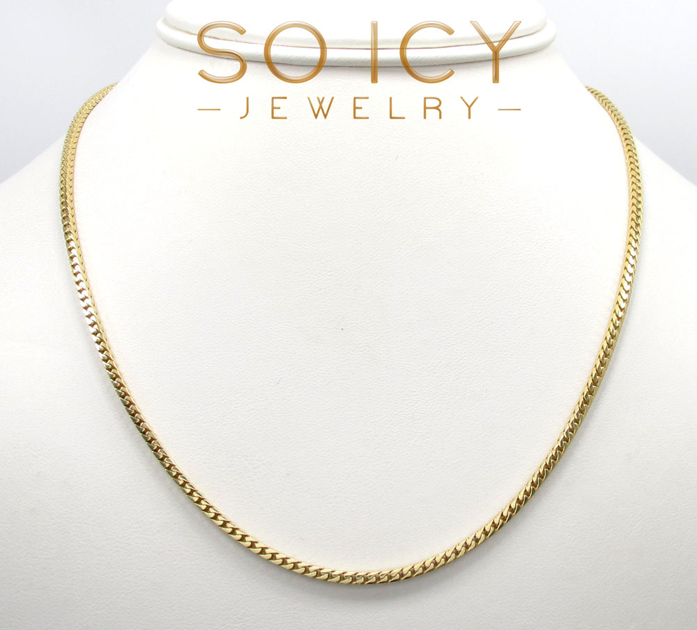 14k solid yellow gold franco chain 20-30 inch 2.3mm 