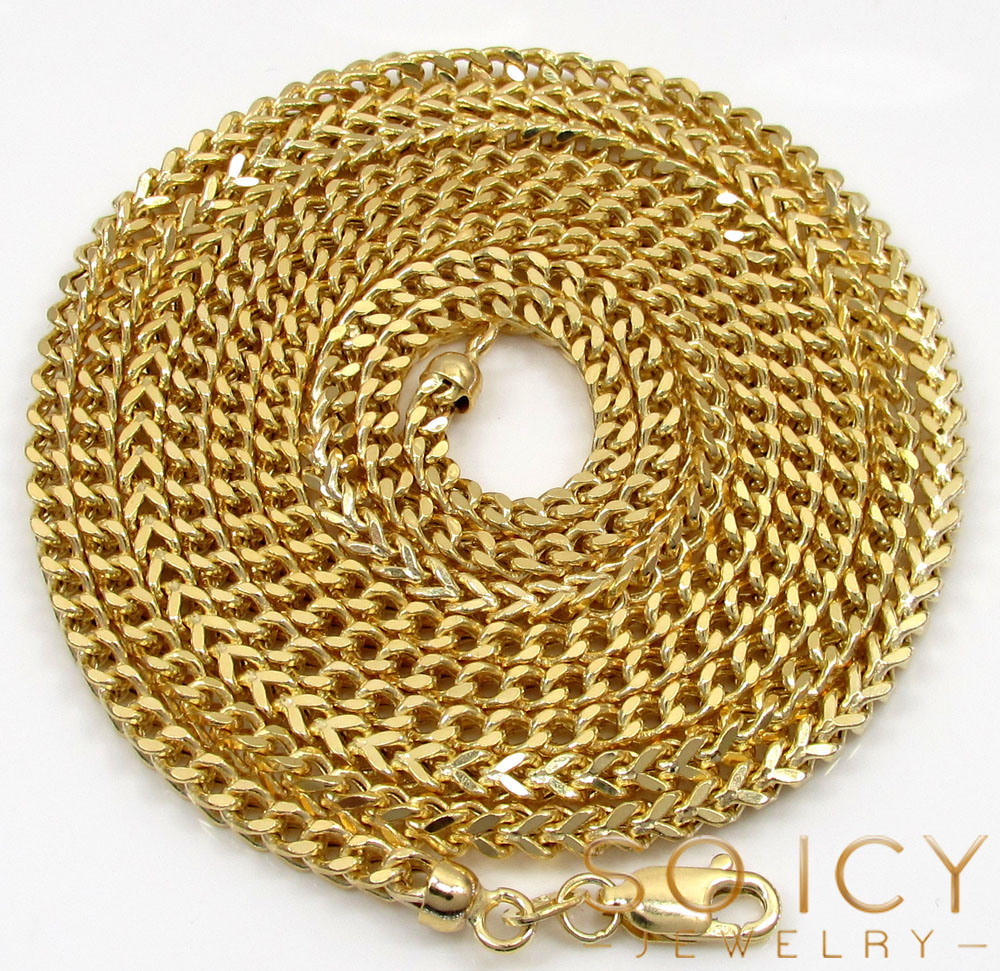 10k yellow gold semi-hollow franco chain 20-34 inch 2.8mm - Image 2