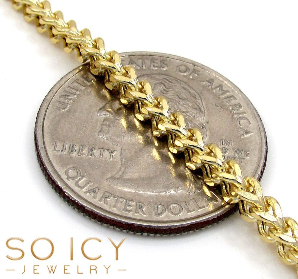 10k yellow gold semi-hollow franco chain 20-34 inch 2.8mm - Image 3