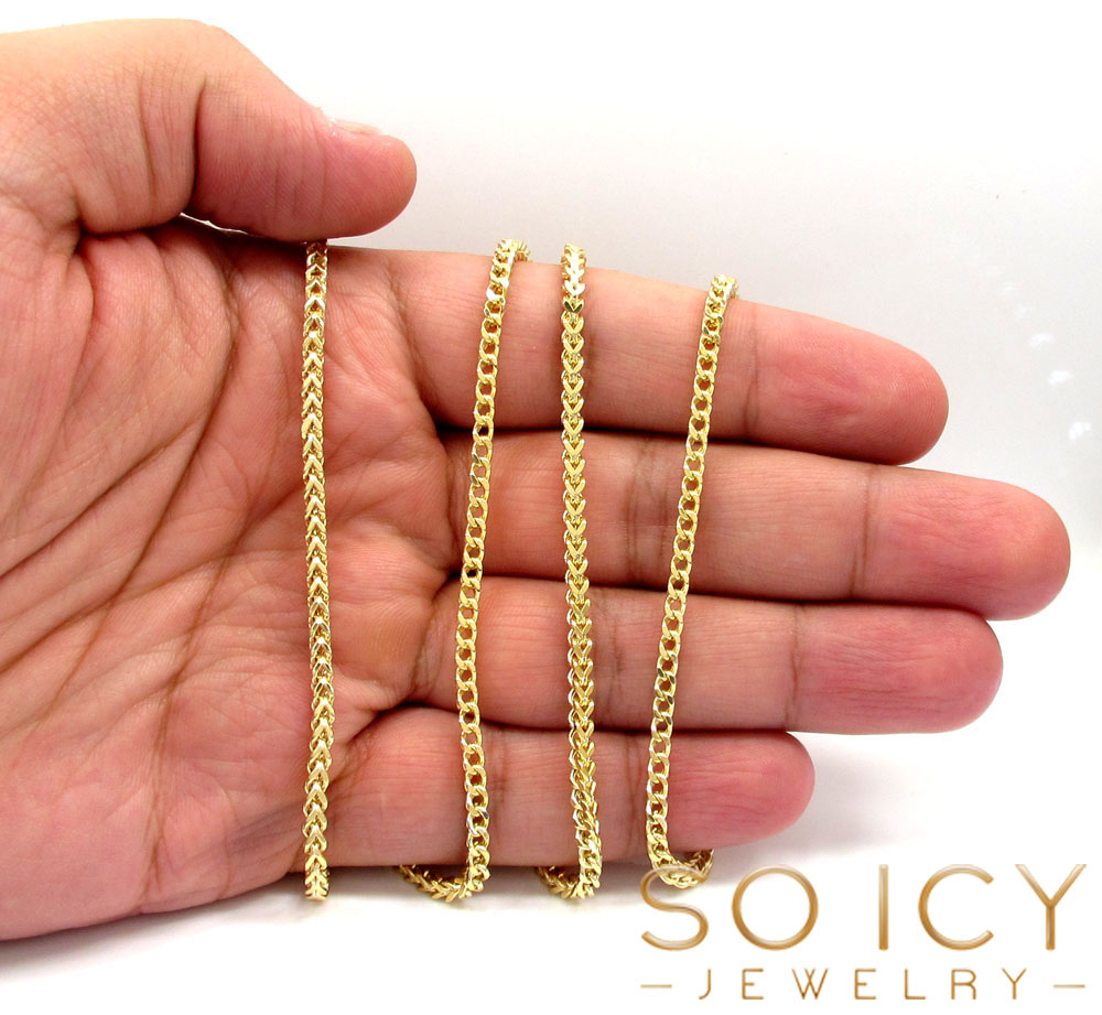 10k yellow gold semi-hollow franco chain 20-34 inch 2.8mm - Image 5