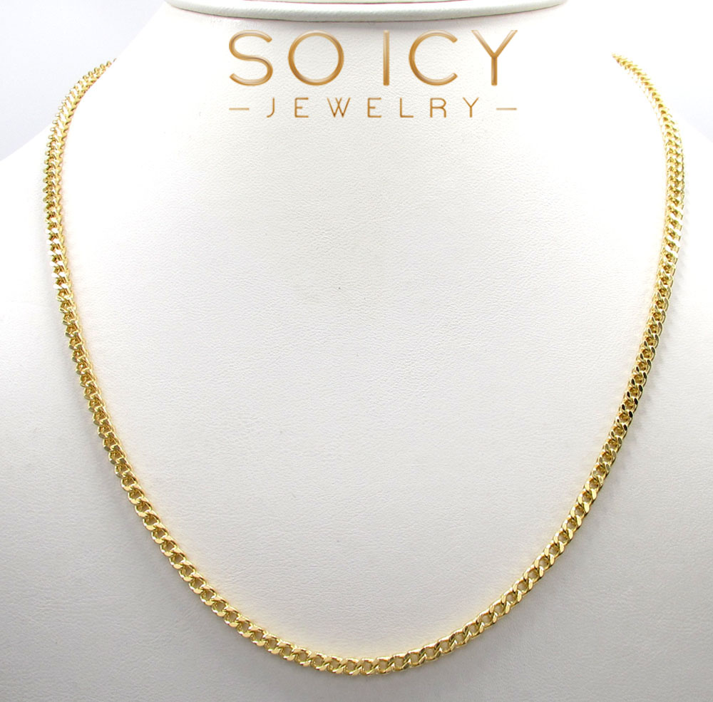 10k yellow gold semi-hollow franco chain 20-34 inch 2.8mm - Image 6