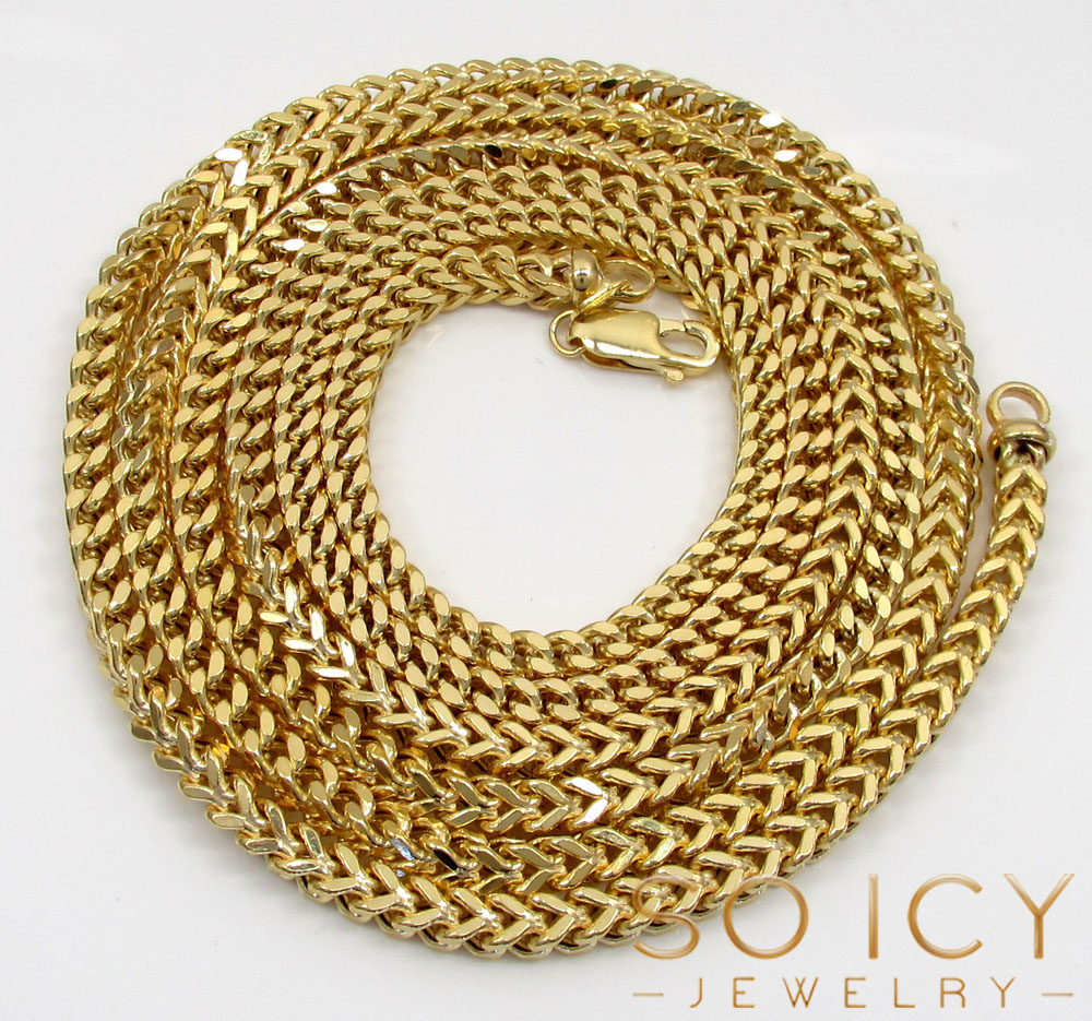 10k yellow gold hollow large franco chain 20-30 inch 3.5mm