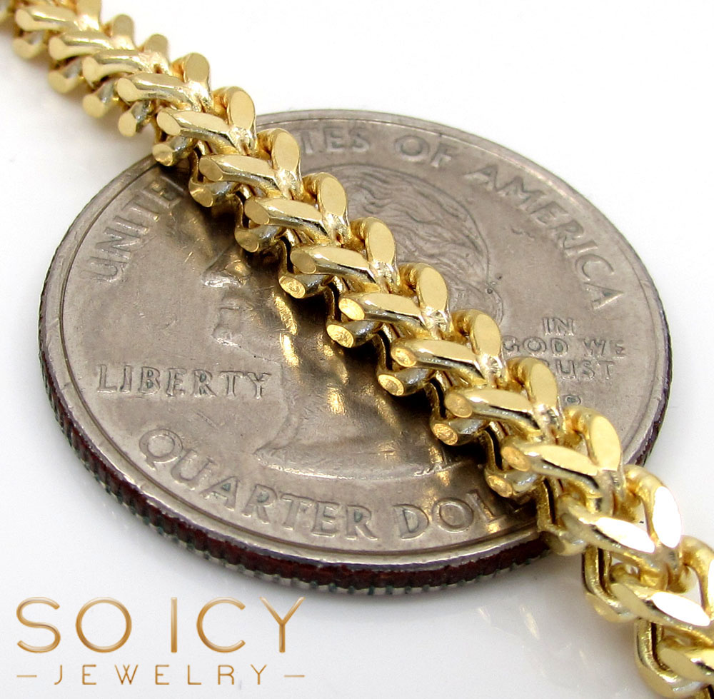 10k yellow gold hollow large franco chain 20-30 inch 3.5mm - Image 3