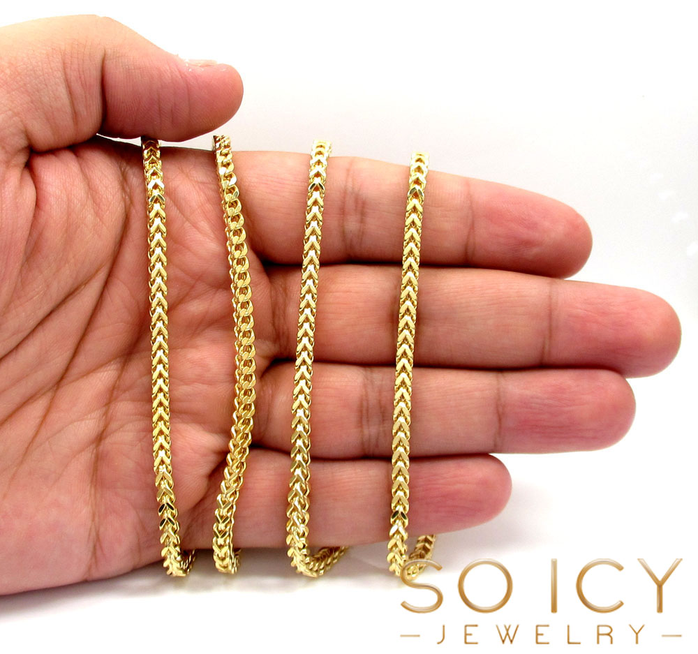 10k yellow gold hollow large franco chain 20-40 inch 3.5mm