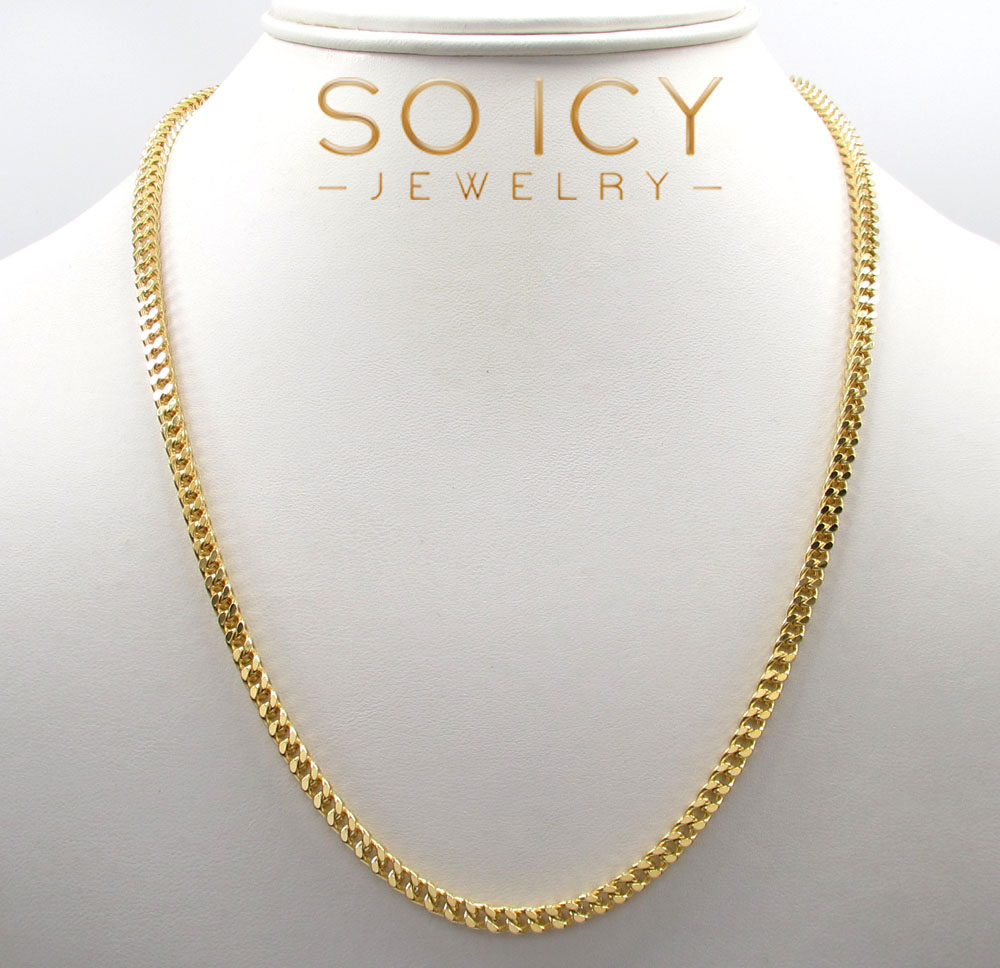 10k yellow gold hollow large franco chain 20-30 inch 3.5mm - Image 6