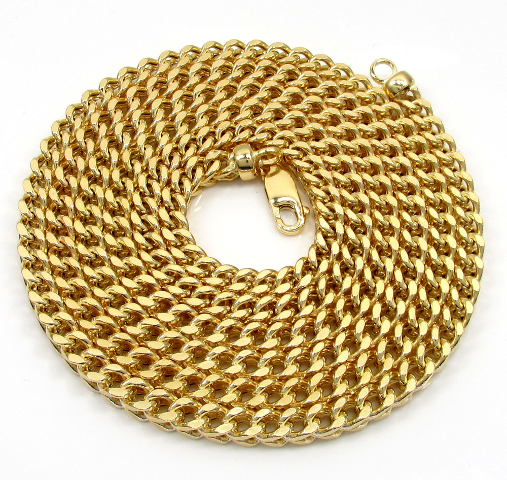 10k yellow gold hollow xl franco chain 20-40 inch 5mm