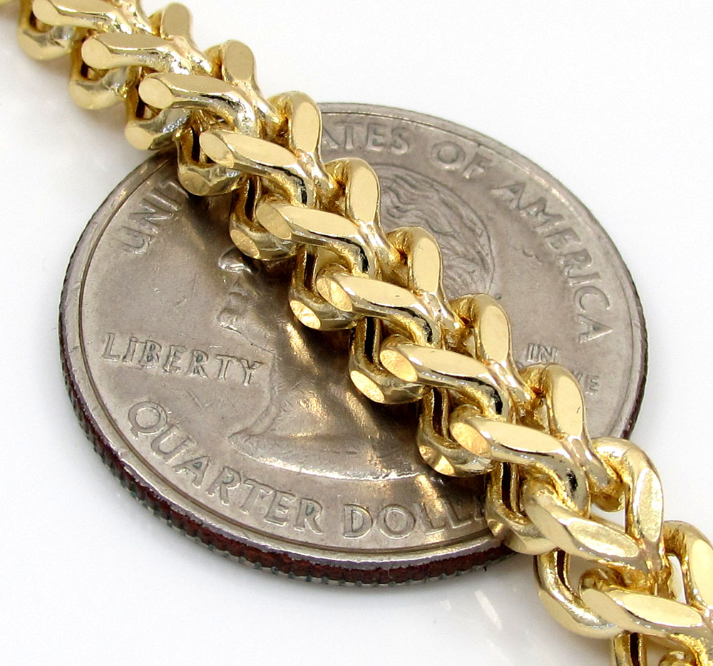 10k yellow gold hollow xl franco chain 20-40 inch 5mm