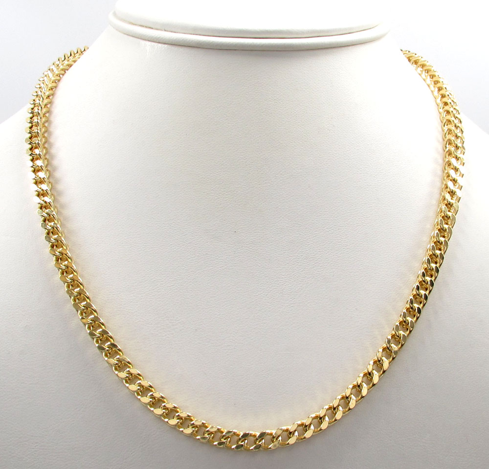 10k yellow gold hollow xl franco chain 20-40 inch 5mm