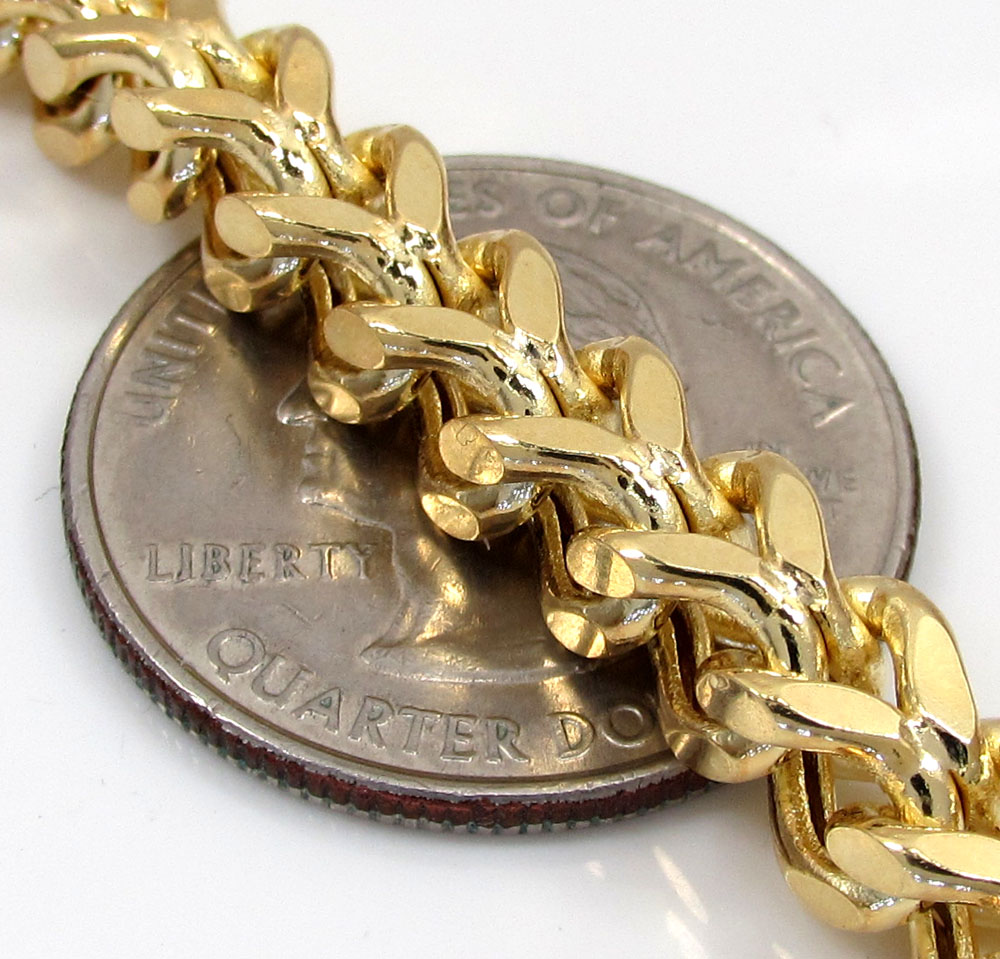 10k yellow gold hollow xxl franco chain 20-34 inch 6mm