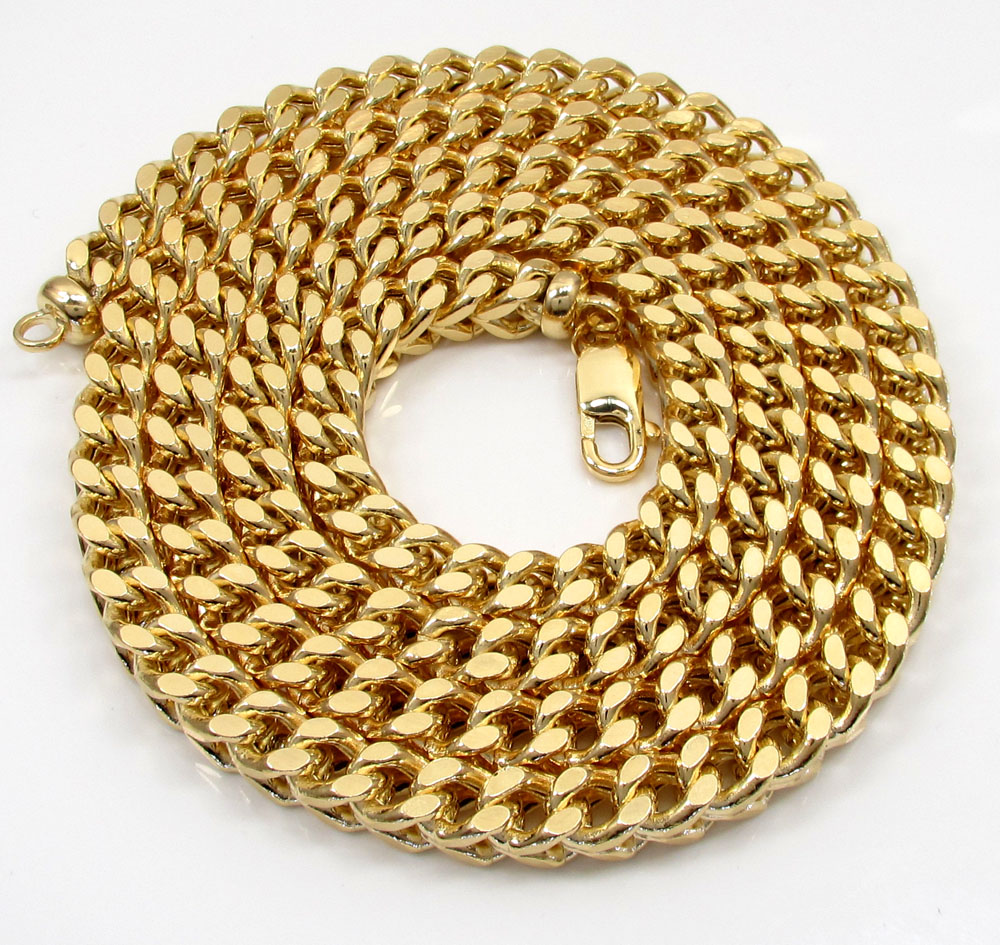 10k yellow gold hollow xxxl franco chain 20-34 inch 7mm