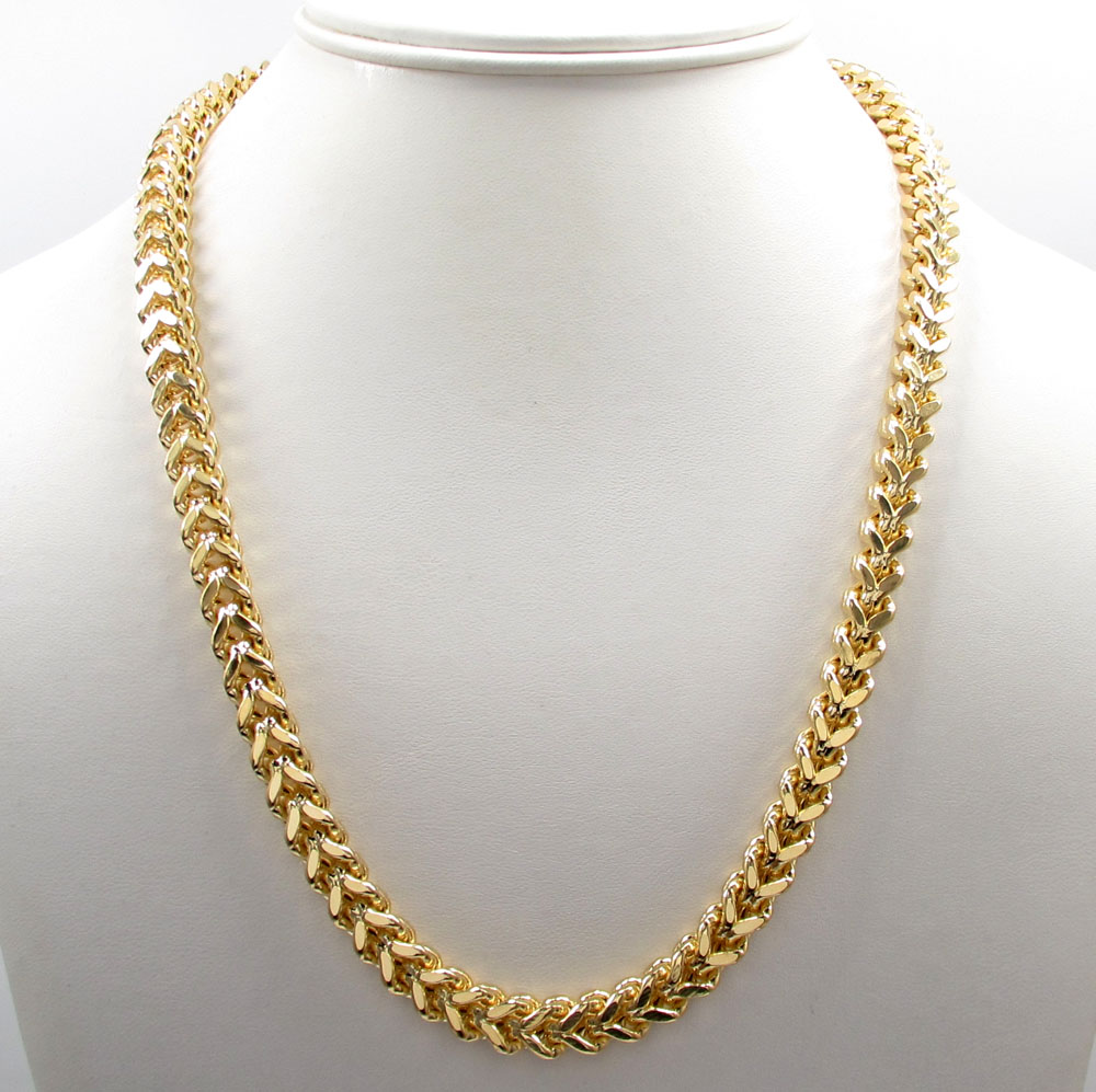 10k yellow gold hollow xxxl franco chain 20-34 inch 7mm - Image 6