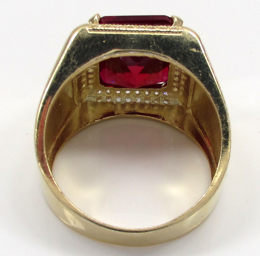 10k yellow gold ruby red gemstone ring 5.00ct - Image 4