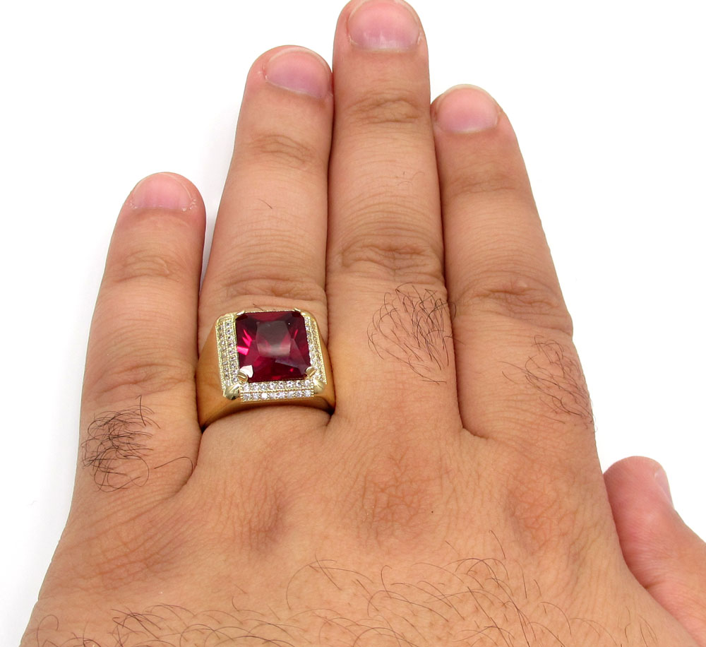 10k yellow gold ruby red gemstone ring 5.00ct - Image 5