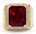 10k yellow gold ruby red gemstone ring 5.00ct