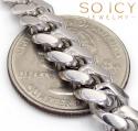 10k white gold solid thick miami chain 22-28 inch 7.8mm