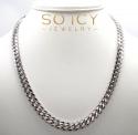 10k white gold solid thick miami chain 22-28 inch 7.8mm