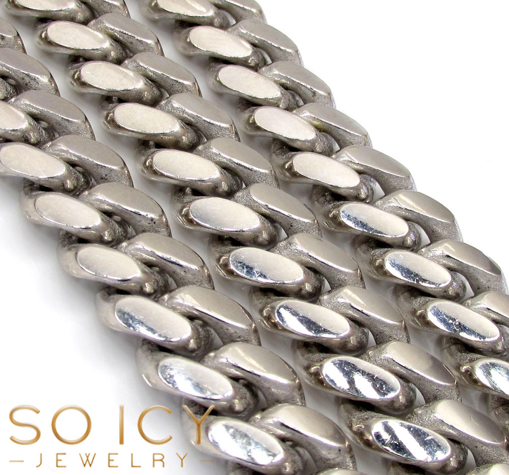 10k white gold solid xl miami chain 22-26 inch 10.5mm
