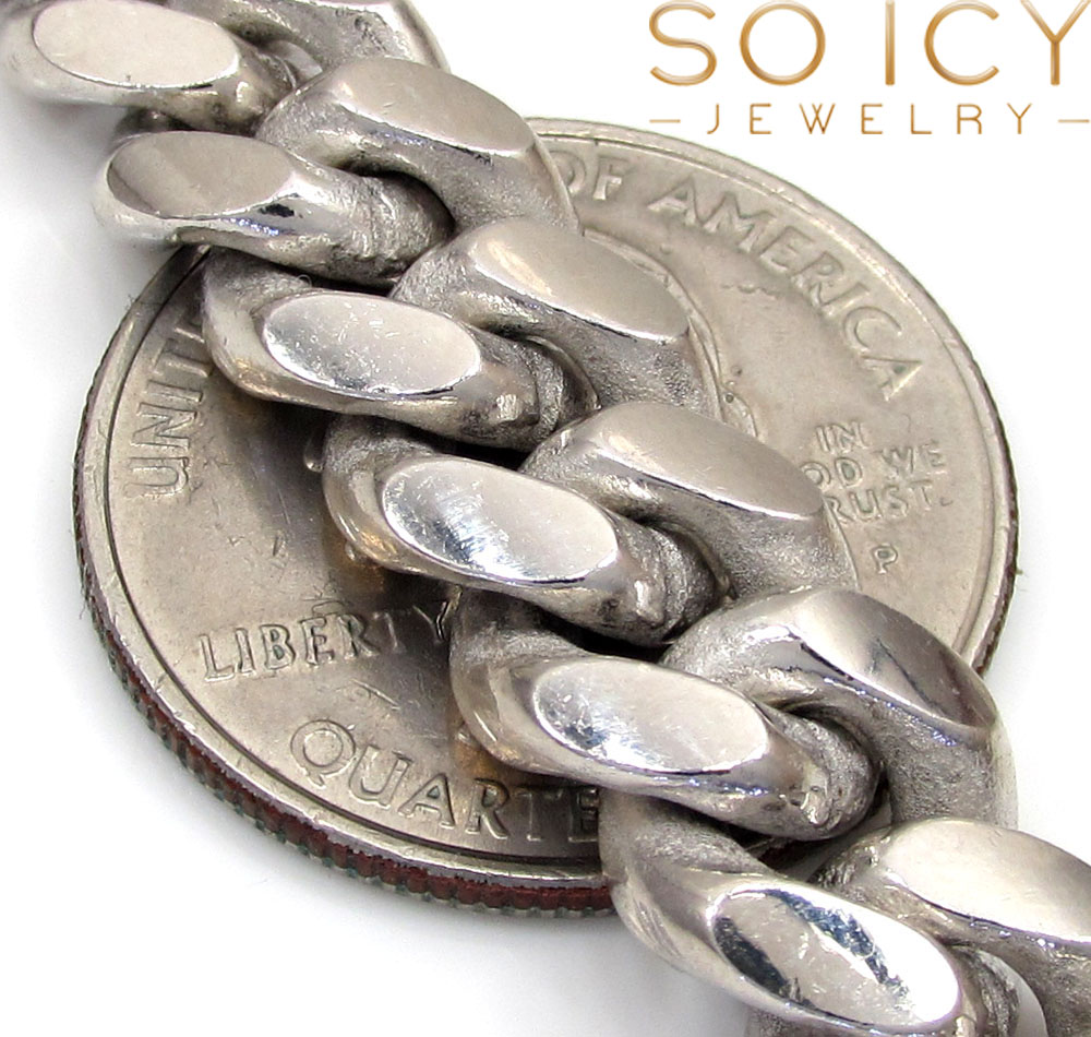 10k white gold solid xl miami chain 22-26 inch 10.5mm - Image 3