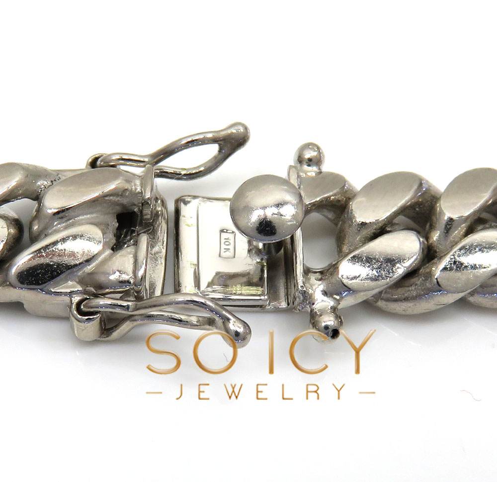 10k white gold solid xl miami chain 22-26 inch 10.5mm