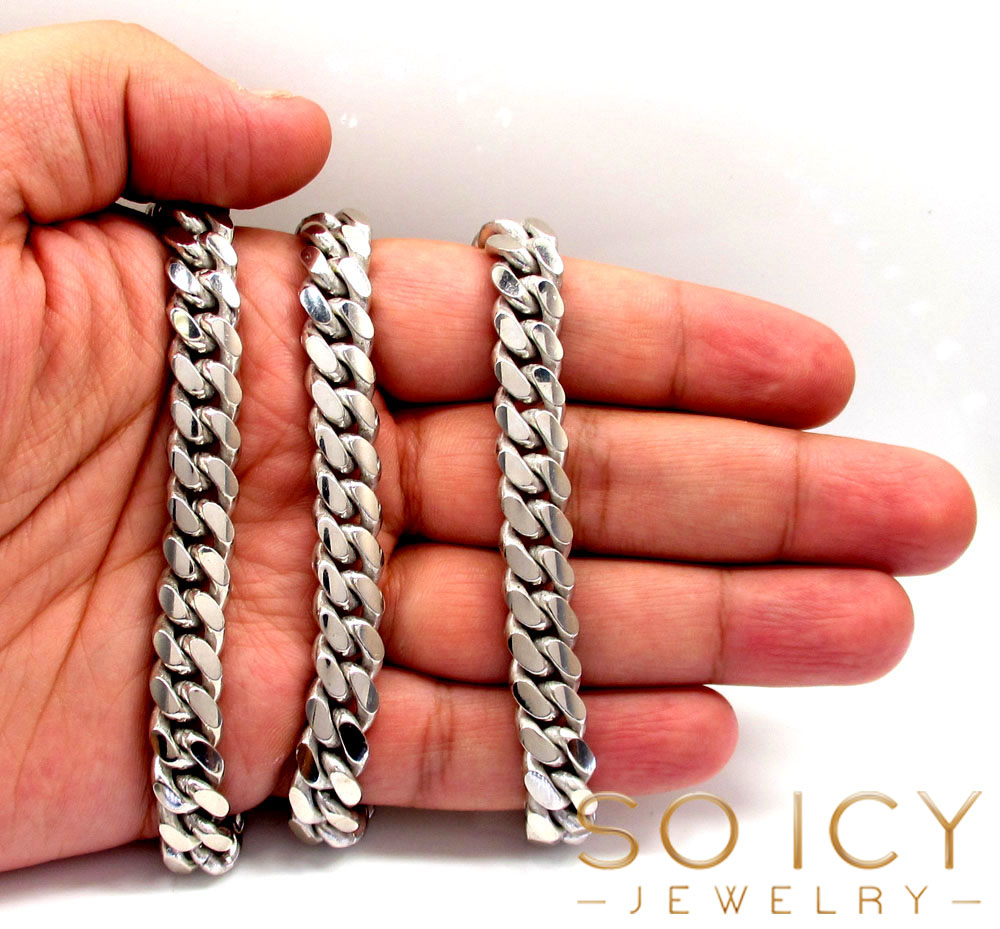 10k white gold solid xl miami chain 22-26 inch 10.5mm