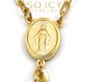 10k yellow gold disco ball bead large rosary chain 30 inch 8mm 