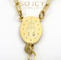 10k yellow gold disco ball bead large rosary chain 30 inch 8mm 