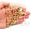 10k yellow gold disco ball bead large rosary chain 30 inch 8mm 