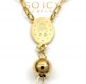 10k yellow gold smooth bead large rosary chain 30 inch 8mm 